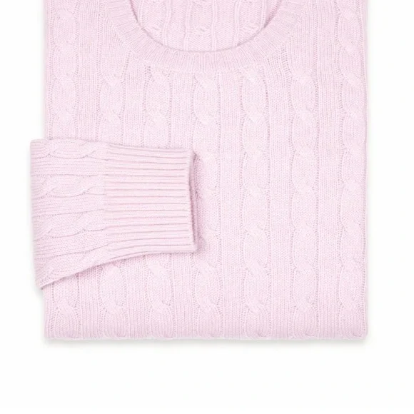 VINEYARD VINE Pink Cashmere
Cable Crew Neck Sweater - Picture 3 of 5